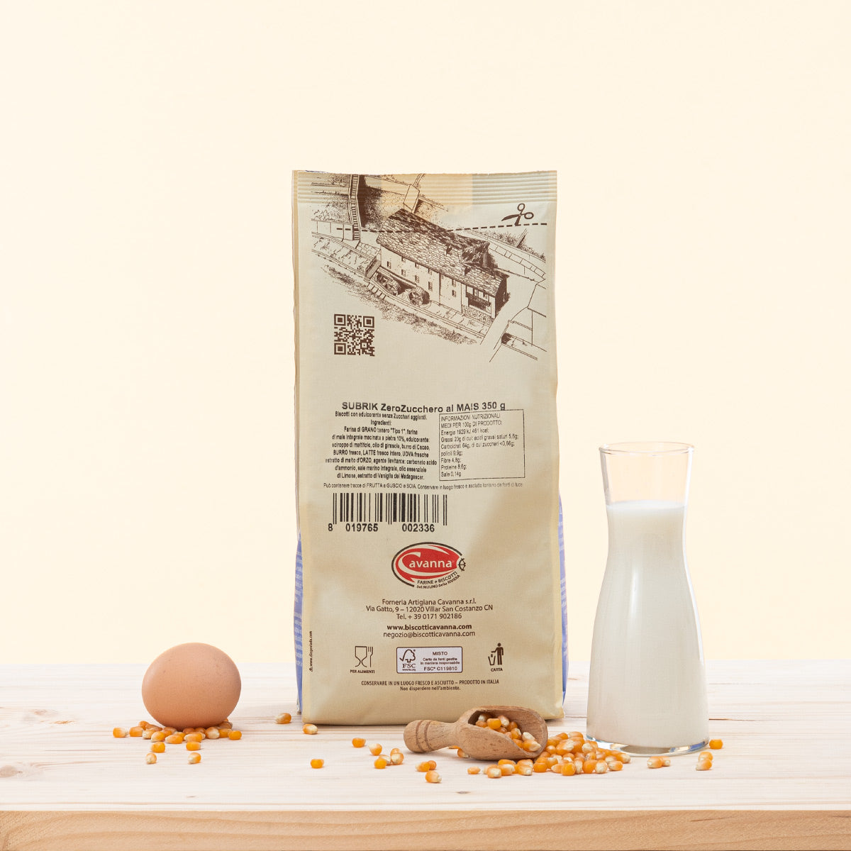 Biscotto Subrik al Mais - Zero Zucchero, biscotti salutari senza zucchero.