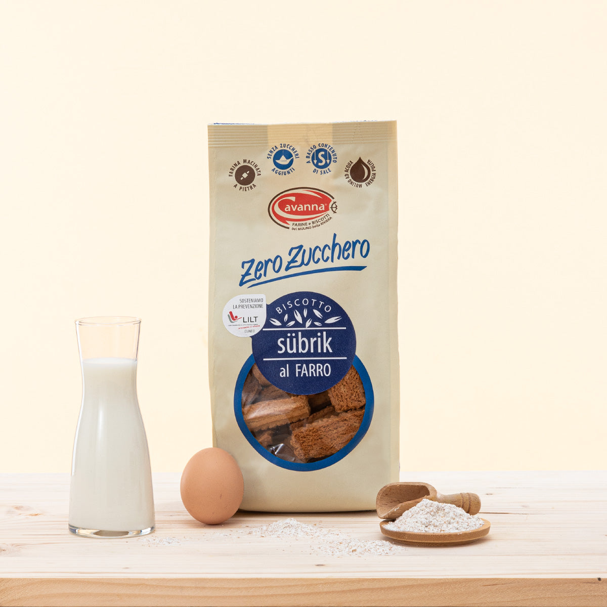 Biscotto Subrik al Farro, biscotti senza zucchero. Ideali per dieta ipocalorica.
