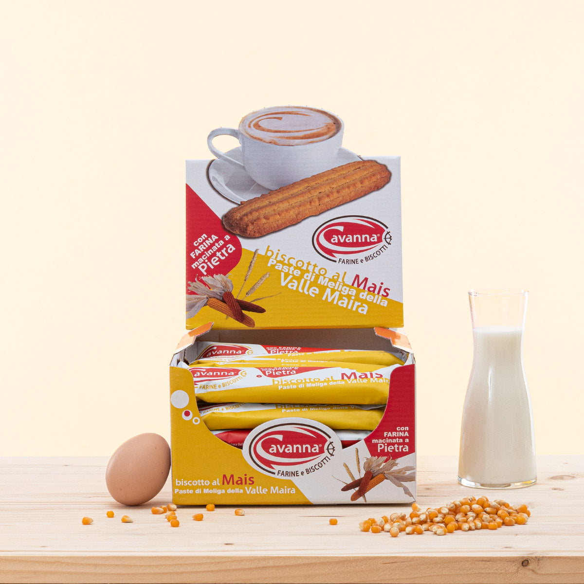 Biscotti Monoporzione di Mais, biscotti di mais croccanti. Confezione singola.