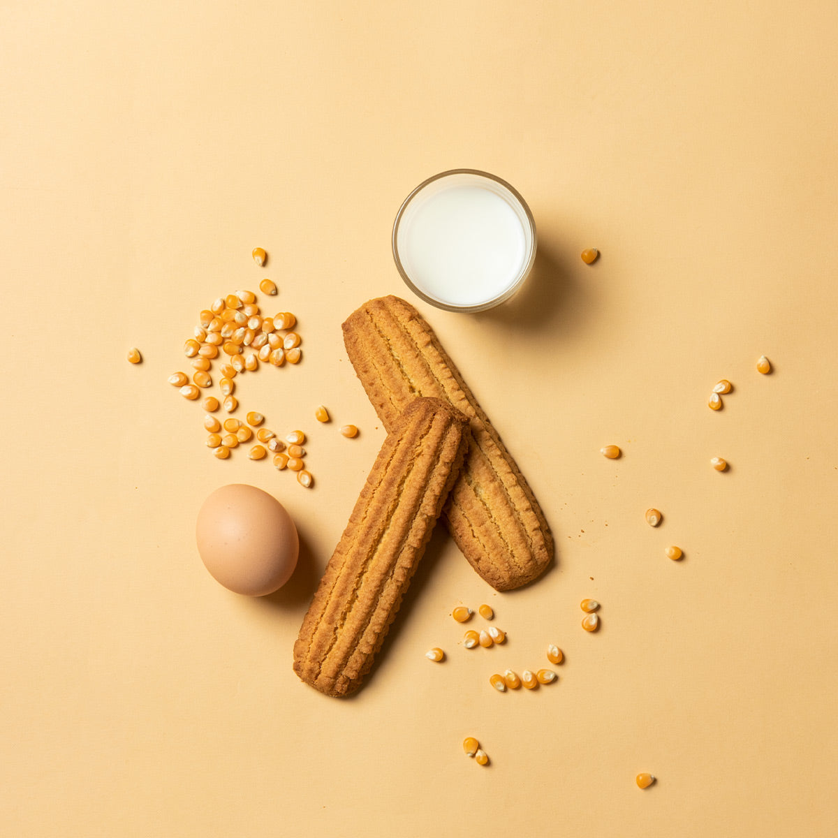 Biscotti Monoporzione di Mais, biscotti di mais croccanti. Ingredienti freschi e locali.