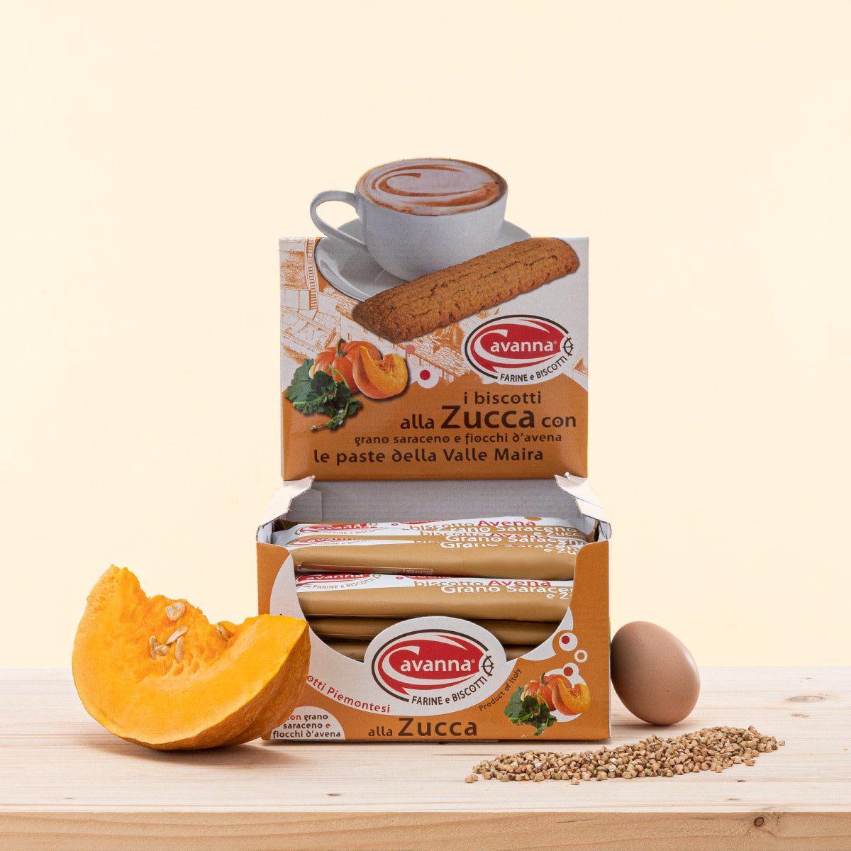 Biscotti Monoporzione con Avena, Grano Saraceno e Zucca, senza glutine.