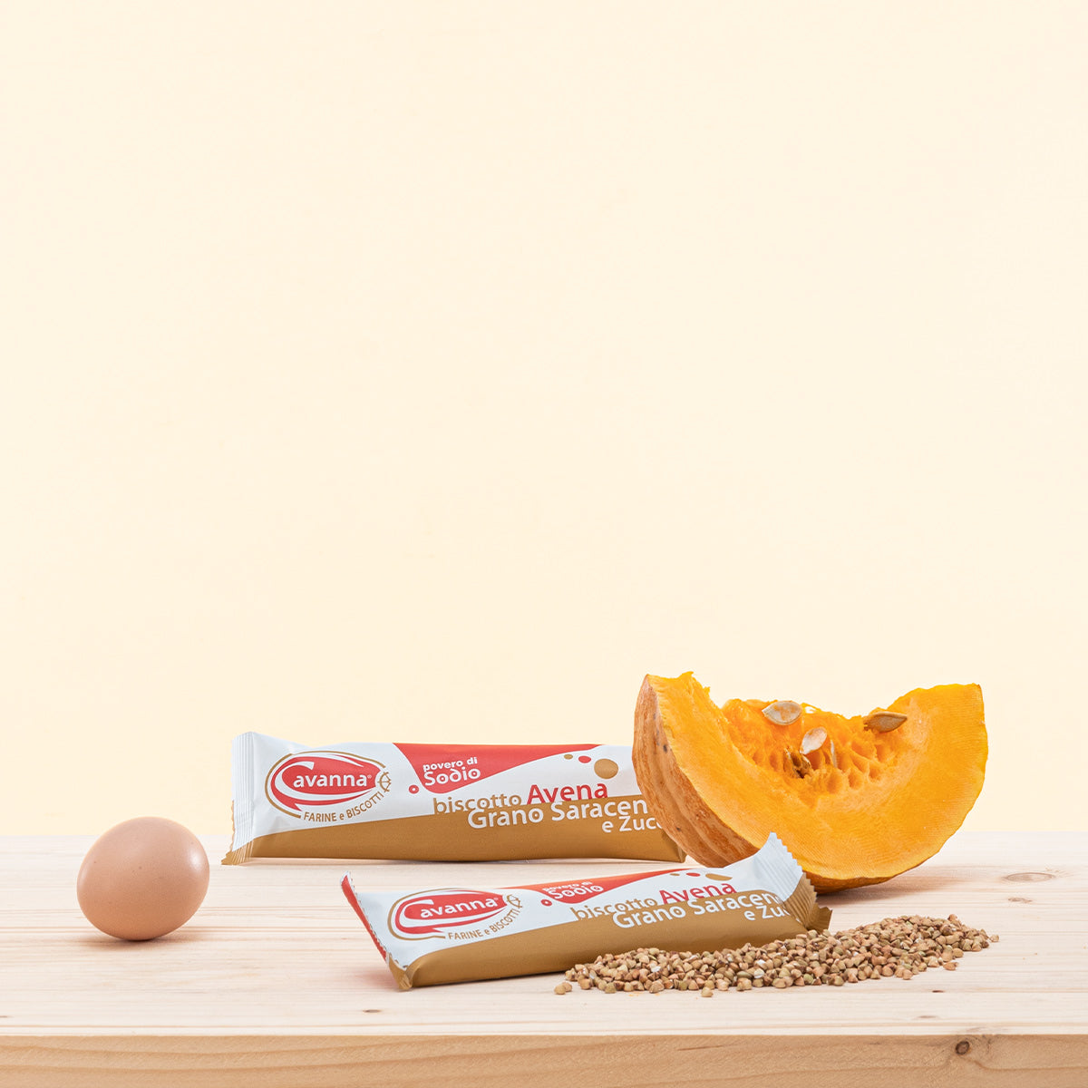 Biscotti Monoporzione con Avena, Grano Saraceno e Zucca, senza glutine e ricchi di fibre.