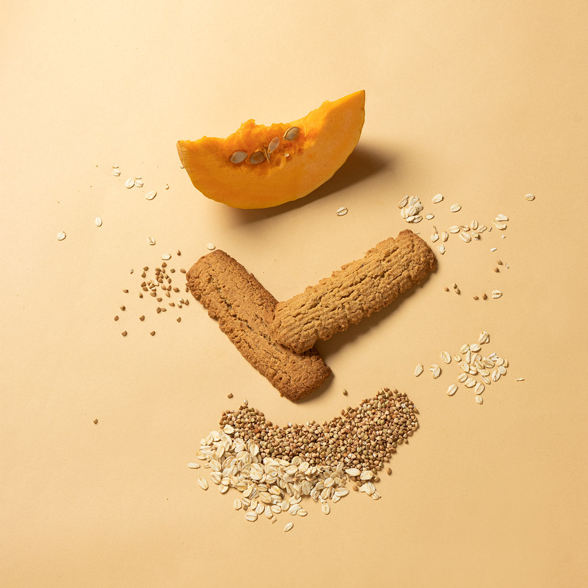 Biscotti Monoporzione con Avena, Grano Saraceno e Zucca, senza glutine.