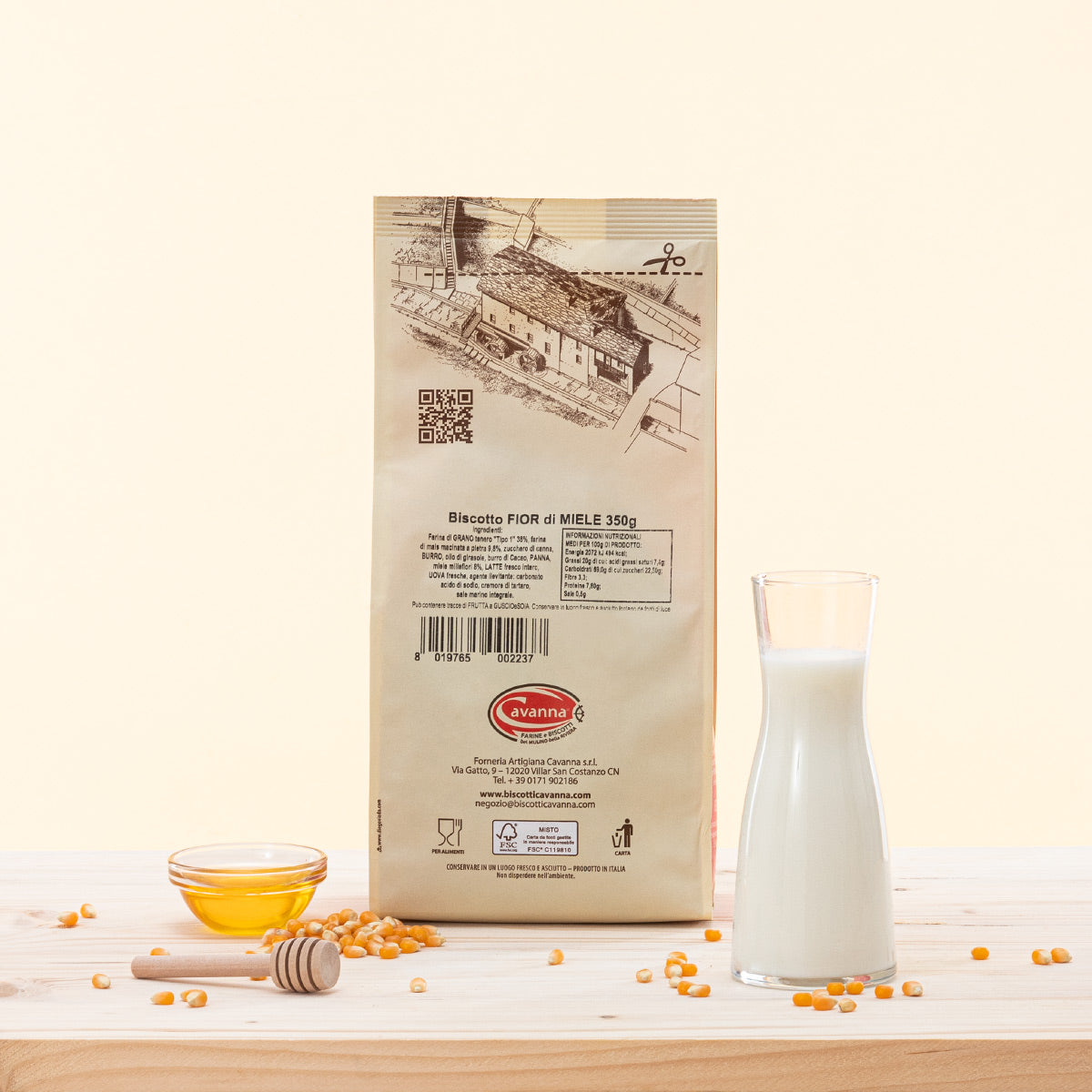 Biscotti al miele per la prima colazione, con Miele di Castagno della Valle Maira, con ingredienti di alta qualità