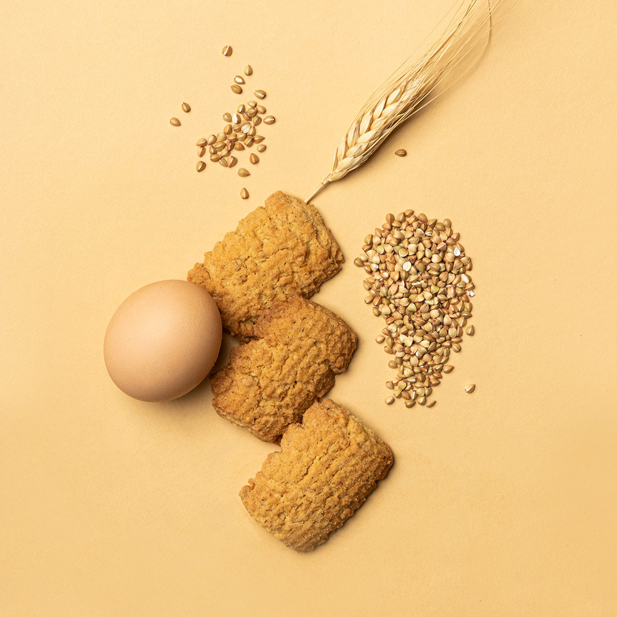 Biscottini con fiocchi d'avena, polpa di zucca e mix di farine macinate a pietra (grano tenero tipo 1 e grano saraceno). Croccanti, fonte di fibre e nutrienti