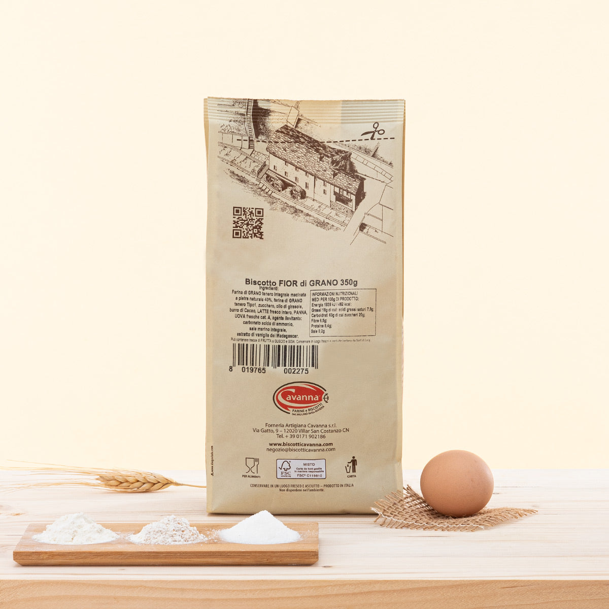 Biscotti con farina di grano tenero integrale ricco di fibre e nutrienti