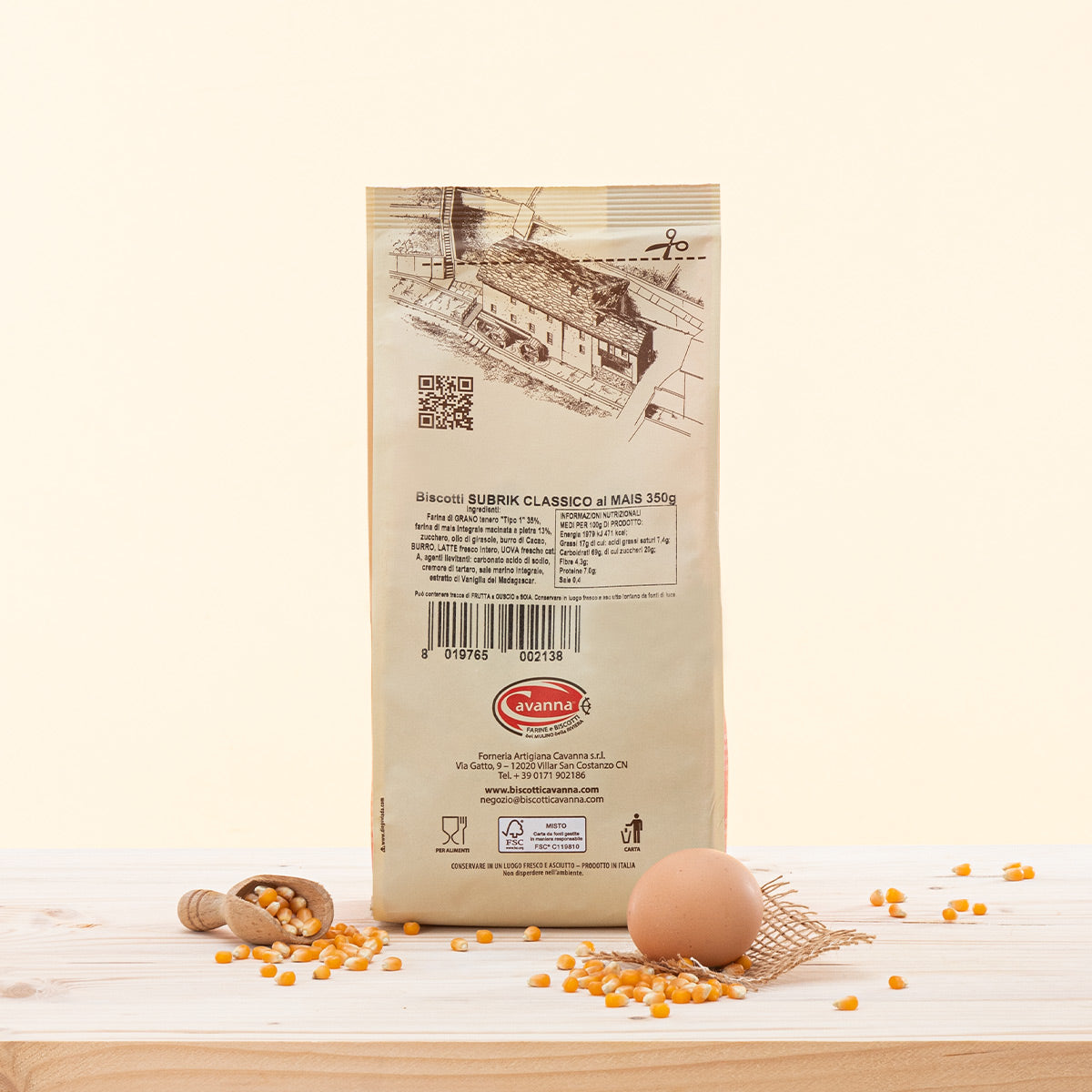 Biscotti subrik con Mais Pignulet e Grano Tenero Tipo 1, biscotti friabili e genuini.