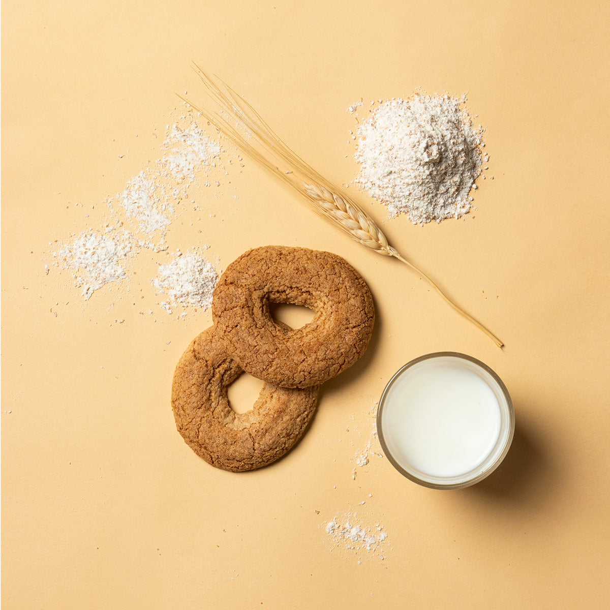 Monoporzione Ciambella Integrale 100%, con farina integrale ricco di fibre, senza conservanti a biscotto monoporzione artigianali.