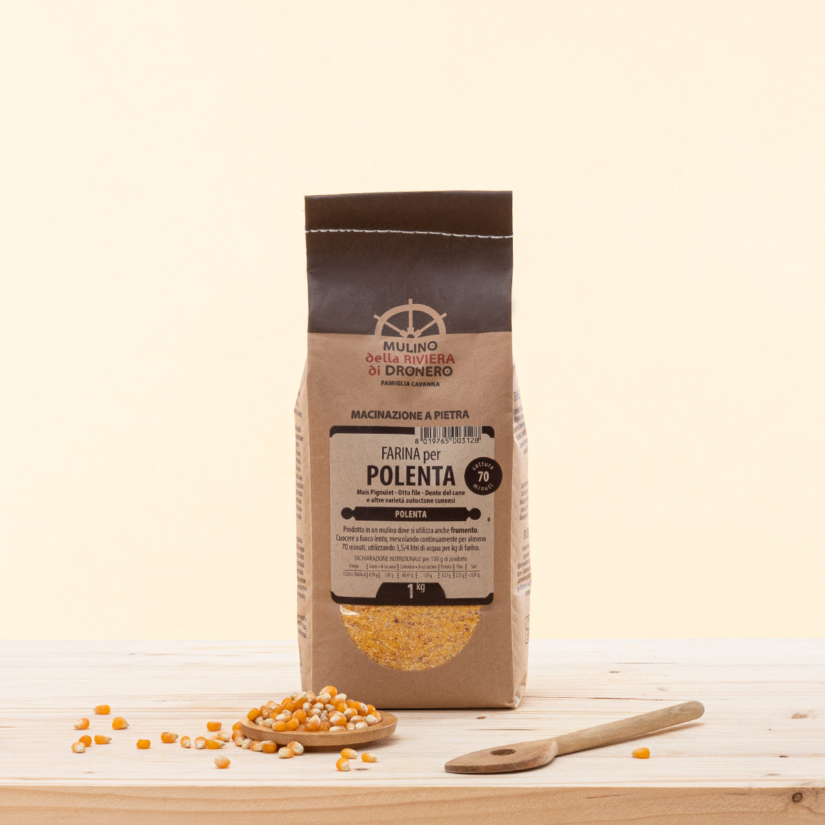 Polenta - Farina di Mais Pignoletto e Ottofile, farina integrale e grossolana.