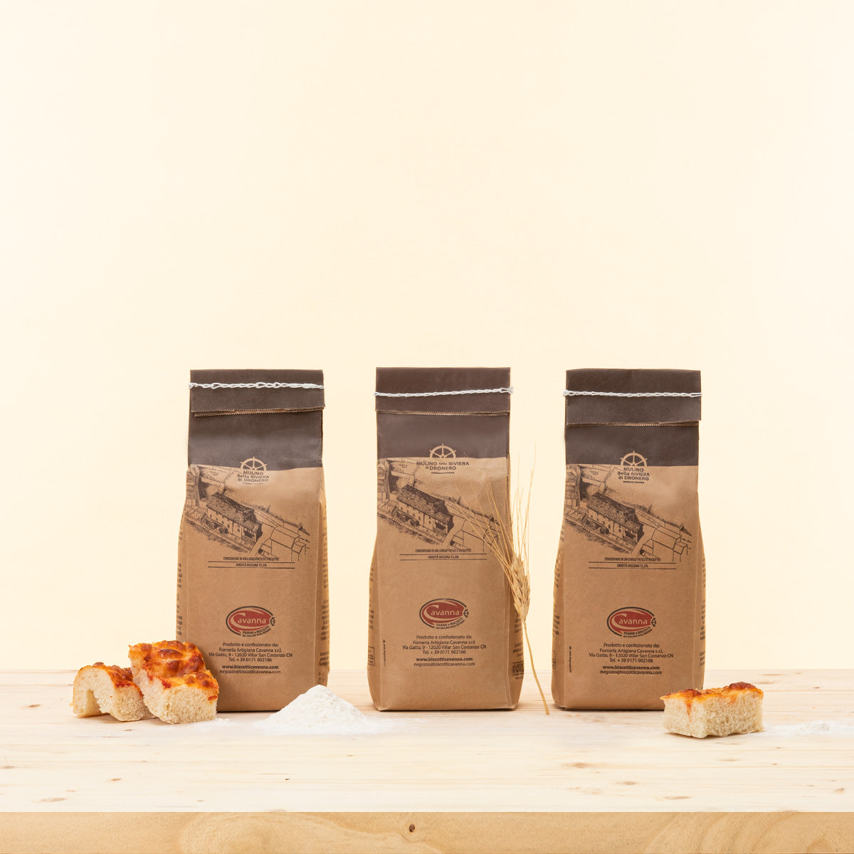Kit per pizza e focaccia fatte in casa, farine macinate a pietra