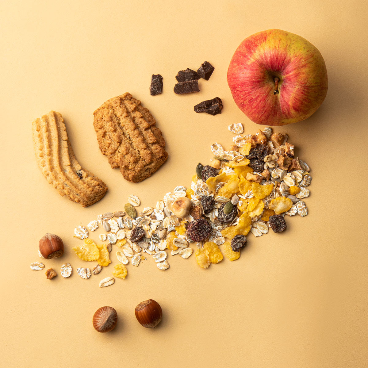 Kit Colazione FREE, un kit colazione con muesli e biscotti.